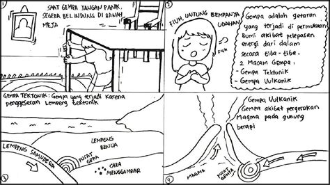 Cara Menggambar Membuat Komik Cerita Bergambar Tema Gempa Bumi Ep 327