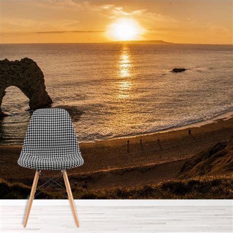 Sunset Over Durdle Door Wall Mural By Robert Hesketh