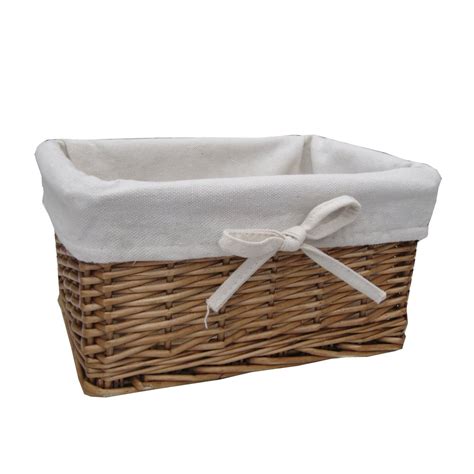 Buy Small Natural Lined Wicker Storage Basket From The Basket Company