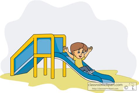 Recreation Clipart Boygoingdownplaygroundslide Classroom Clipart