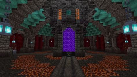 Nether Hub For My Survival Multiplayer World On Ps4 Minecraft Castle