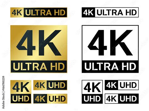 4k Ultra Hd Icon Vector 4k Uhd Tv Symbol Of High Definition Obrazy