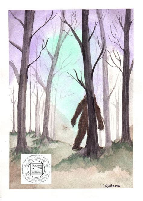 Phartfoot Elusive Sasquatch In The Forest Original Size Etsy