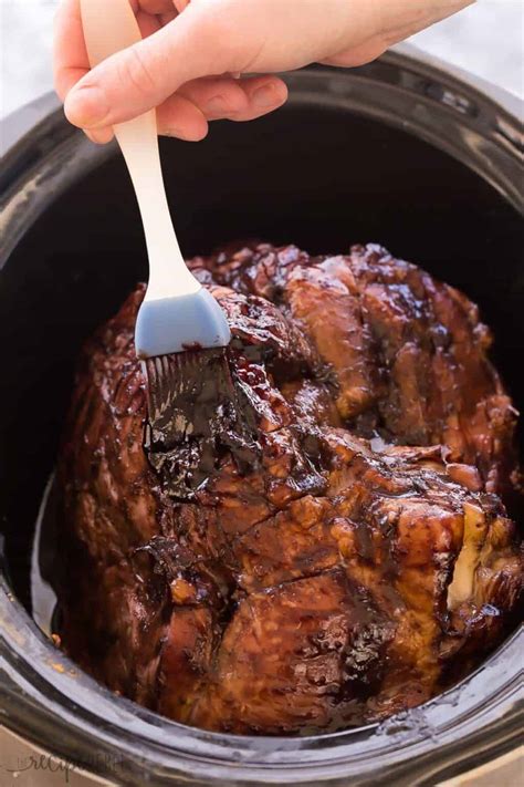 slow cooker balsamic cherry glazed ham recipe video
