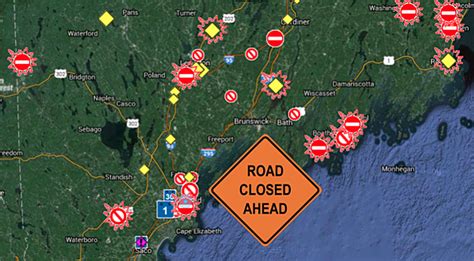 Flash Flood Update Maine Road Closings Interactive Map
