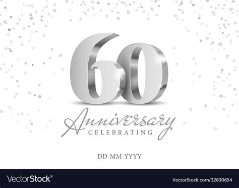 60 Years Anniversary Celebration Royalty Free Vector Image