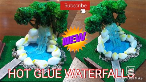 Hot Glue Waterfalls Waterfall Craft Ideas Easy Youtube