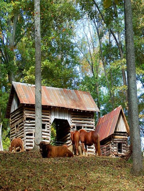 Major Old Log Barns Horses And Bullappalachian Mt Country Barns Old