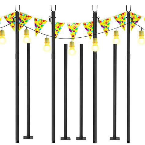 Buy Naturein String Light Pole Stand For Deck 4 Pack 10 Ft Heavy Duty