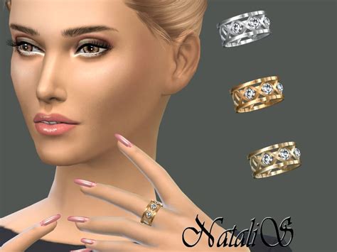 Cage Ring With Sparkling Crystals Found In Tsr Category Sims 4 Female