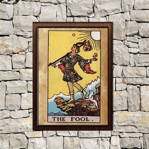 Tarot Fool Card Print Aged Poster Taro Wall Decor Occult Etsy Tarot