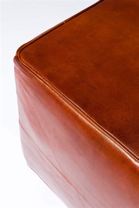Sg052 Cognac Leather Ottoman Prop Rental Acme Brooklyn