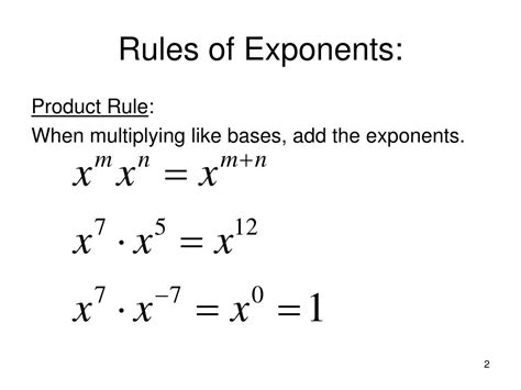 Ppt 41 The Product Rule And Power Rules For Exponents Powerpoint F39