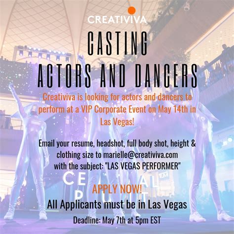 Casting Call In Las Vegas For Dancers Actors And Performers Auditions Free