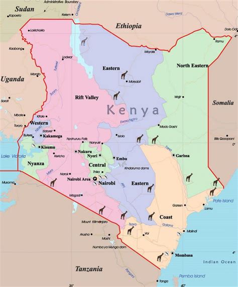 Kenia Mapa Mapa De Kenia África Oriental Y África