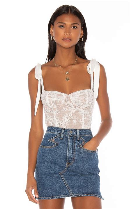For Love And Lemons Dolly Bustier Top In White Lace Revolve 172 Bustier Top Bustier Fashion