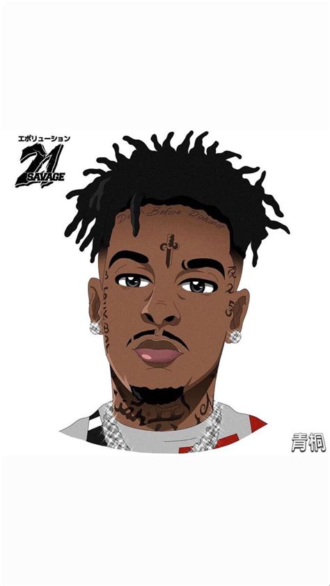 21 Savage Anime Rapper With Comic Book Art Style
