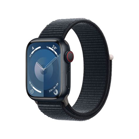 apple watch series 9 gps cellular boîtier en aluminium minuit de 41 mm avec boucle sport