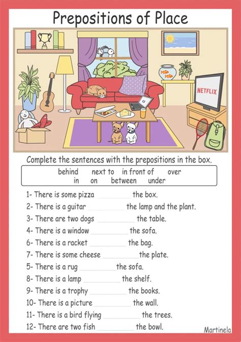 Preposition Worksheets For Grade