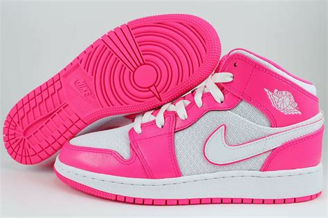 Details About Nike Air Jordan 1 Mid Hyper Pinkwhite Hot Retro Hi High Women Girls Youth Sizes