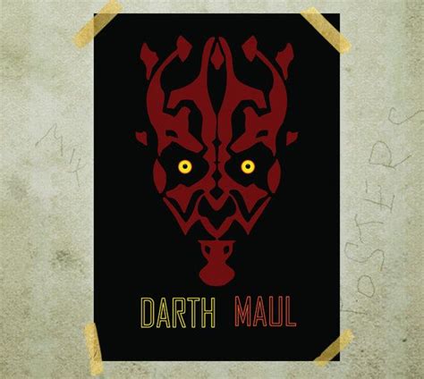 Darth Maul Star Wars Wall Art Print Poster Selectable Size Etsy