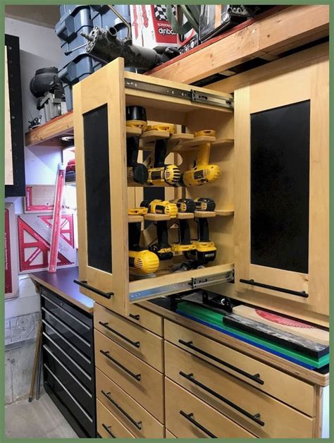 The craftsman garage wall cabinet for tool storage keeps tools off the ground so that you can quickly and easily locate the tool you need and save floor space. 55 Genius Garage Organization Ideas | Woodshop ...
