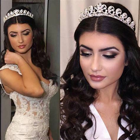 Try adding braids, bumps, or big/small crowns to this hairstyle! Bridal tiara + hair down = Tiffany's regal wedding day ...