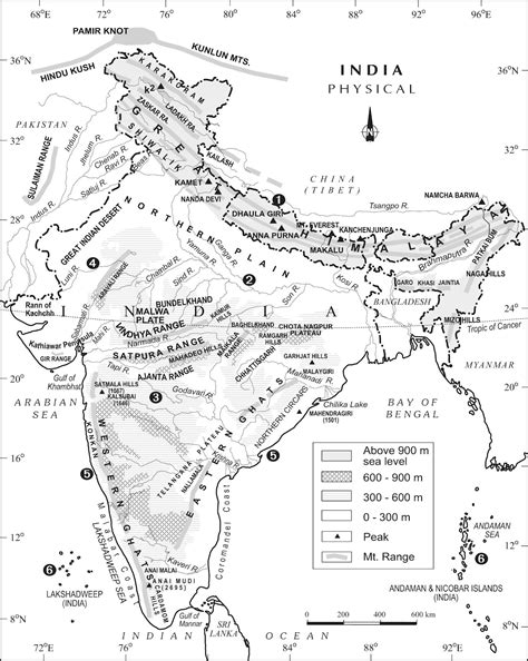 Upsc General Studies And Current Affairs 2015 Physical Features Map Of