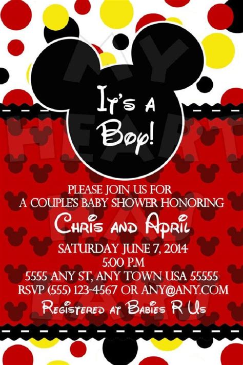 This character is perfect if you are waiting for either a make sure that your mickey mouse baby shower invitations are designed well. Mickey mouse baby shower invitations boy | Mickey mouse ...