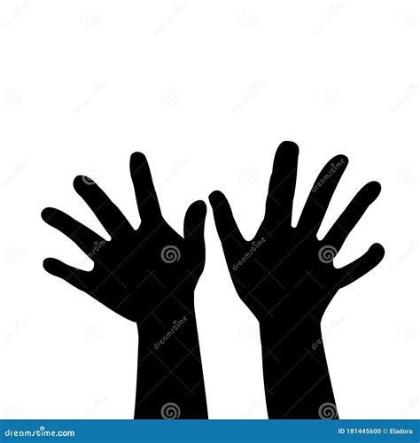 A Pair Hands Black Color Silhouette Vector Stock Vector Illustration