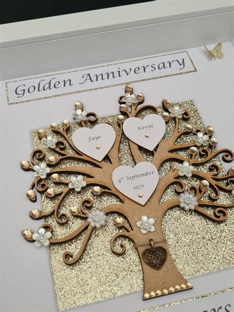 50th Golden Wedding Anniversary Frame Keepsake T Etsy Uk
