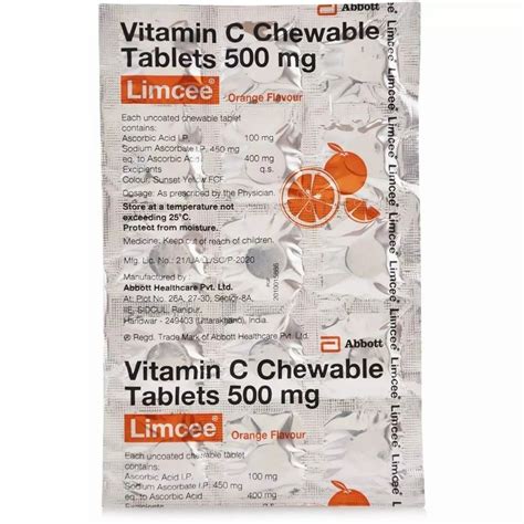 Limcee Mg Tablet Vitamin C Chewable Tablet Packaging Type Strip Box At Rs Strip In