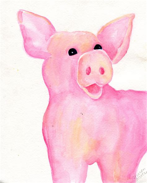 Pigs Watercolor Painting Original 8 X 10 Pigs Art Animal Art Etsy
