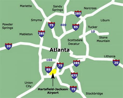 Mapa Do Aeroporto De Atlanta Terminais Aeroportuários E Portões Do