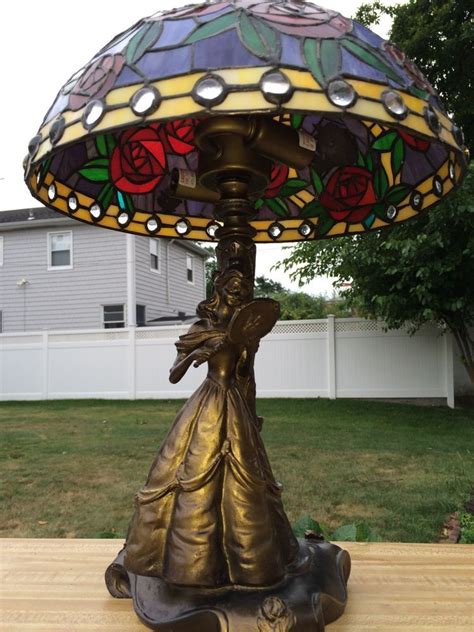 Beauty And The Beast Rare Stained Glass Lamp Looks Like Something
