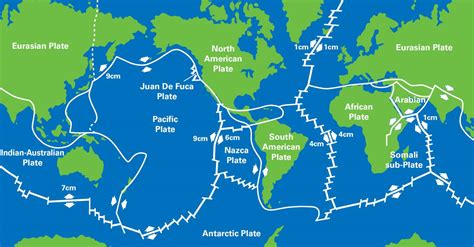 Movement Of Tectonic Plates Map