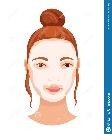 Face Skin Care Facial Cleaning Procedure Girl Cares About Her Face Stock Vector Illustration