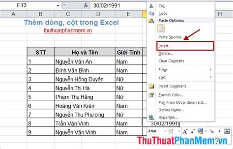 C Ch Th M D Ng C T Trong Excel