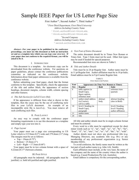 Sample technical paper ieee format rating: IEEE Paper Word Template in US Letter Page Size (V3)