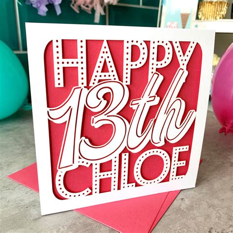 Big Birthday Personalised 13th Card By Whole In The Middle