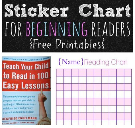 Sticker Chart For Beginning Readers Free Printable