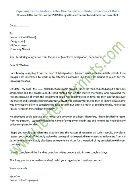 💌 Writing A Resignation Letter To Bad Employer How To Write A Good
