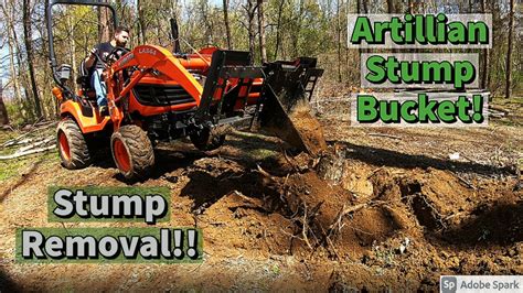 Kubota Bx Digging Up Stumps With The Fel Artillian Stump Bucket