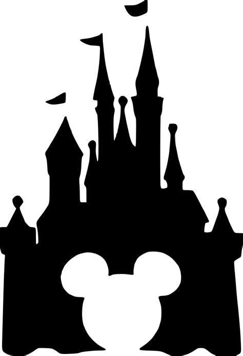 Mickey Mouse Head Outline Png Disney Castle Silhouette Transparent Ears