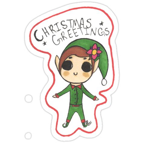 Christmas Elf Stickers By Kawaiimoose Redbubble