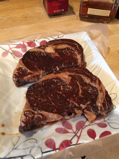 It's a very simple marinade to prepare but plan to start at least 2 hours before you expect to cook the steaks so they will have time to marinate. Rib Eye Steak with Miso Red Wine Marinade - The BBQ Buddha