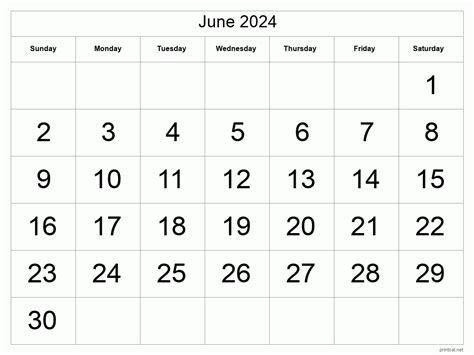 June Printable Calendar Printable Calendar