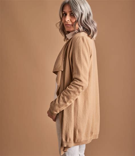 Camel Womens Cashmere And Merino Waterfall Cardigan Woolovers Us