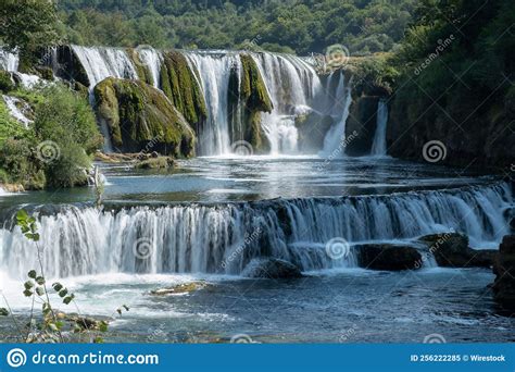 Beautiful Shot Of The Strbacki Buk Waterfall In Western Bosnia In The