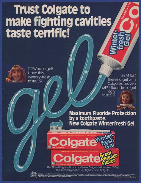 vintage 1982 colgate new winterfresh gel toothpaste dental hygiene print ad 80 s ebay